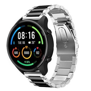 Strap-it Xiaomi Mi Watch stalen band (zilver/zwart)
