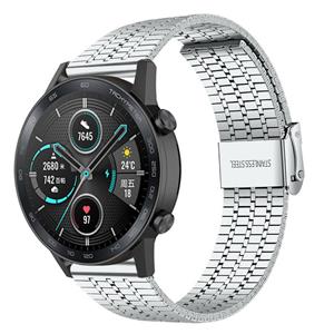 Strap-it Honor Magic Watch 2 roestvrij stalen band (zilver)