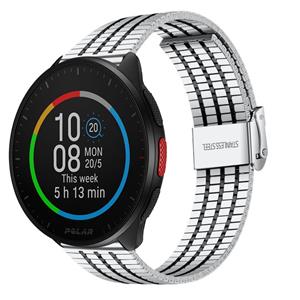 Strap-it Polar Pacer roestvrij stalen band (zilver/zwart)