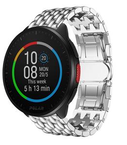 Strap-it Polar Pacer stalen draak band (zilver)
