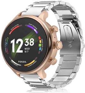 Strap-it Fossil Gen 6 (42mm) stalen band (zilver)