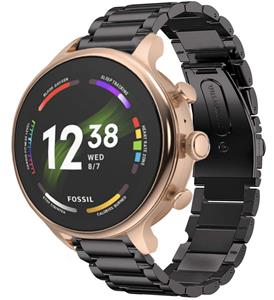 Strap-it Fossil Gen 6 (42mm) stalen band (zwart)