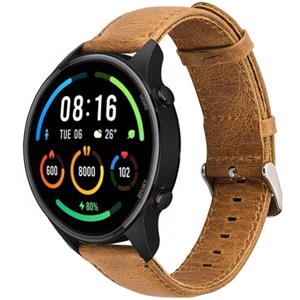 Strap-it Xiaomi Mi Watch leren band (bruin)