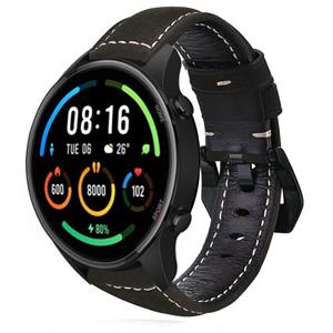 Strap-it Xiaomi Mi Watch leren band (zwart)