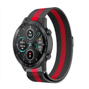 Strap-it Honor Magic Watch 2 Milanese band (zwart/rood)