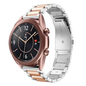 Strap-it Samsung Galaxy Watch 3 41mm stalen band (zilver/rosé goud)