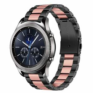 Strap-it Samsung Gear S3 stalen band (zwart/roze)