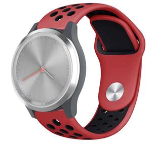 Strap-it Garmin Vivomove 3s sport band - 39mm - rood/zwart