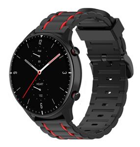 Strap-it Amazfit GTR 2 sport gesp band (zwart/rood)