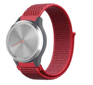 Strap-it Garmin Vivomove 3s nylon band - 39mm - rood