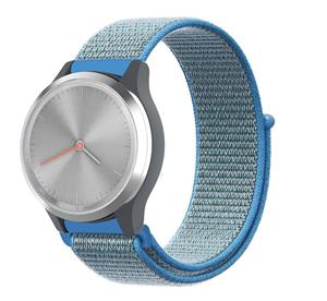 Strap-it Garmin Vivomove 3s nylon band - 39mm -blauw