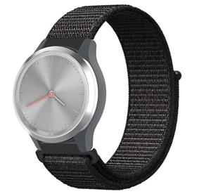 Strap-it Garmin Vivomove 3s nylon band - 39mm - zwart