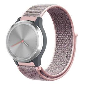 Strap-it Garmin Vivomove 3s nylon band - 39mm - pink sand