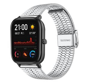 Strap-it Amazfit GTS roestvrij stalen band (zilver)
