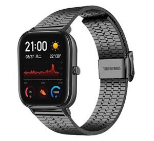 Strap-it Amazfit GTS roestvrij stalen band (zwart)
