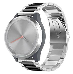 Strap-it Garmin Vivomove 3s stalen band - 39mm - zilver/zwart