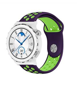 Strap-it Huawei Watch GT 3 Pro 43mm sport band (paars/groen)