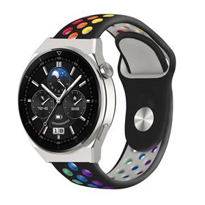 Strap-it Huawei Watch GT 3 Pro 46mm sport band (zwart kleurrijk)