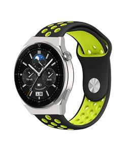 Strap-it Huawei Watch GT 3 Pro 46mm sport band (zwart/geel)