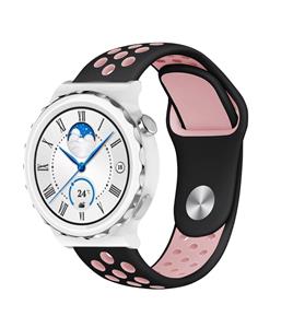 Strap-it Huawei Watch GT 3 Pro 43mm sport band (zwart/roze)