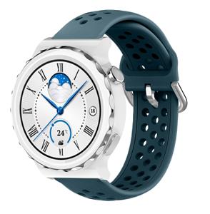 Strap-it Huawei Watch GT 3 Pro 43mm siliconen bandje met gaatjes (rock green)