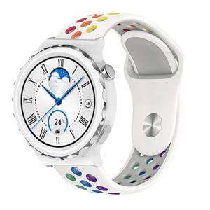 Strap-it Huawei Watch GT 3 Pro 43mm sport band (wit/kleurrijk)