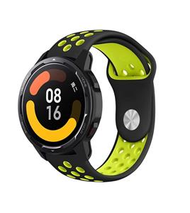Strap-it Xiaomi Watch S1 sport band (zwart/geel)
