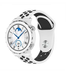 Strap-it Huawei Watch GT 3 Pro 43mm sport band (wit/zwart)