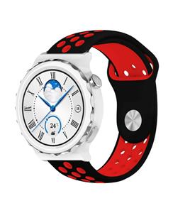 Strap-it Huawei Watch GT 3 Pro 43mm sport band (zwart/rood)