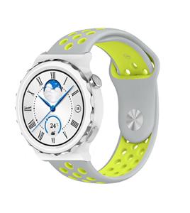 Strap-it Huawei Watch GT 3 Pro 43mm sport band (grijs/geel)