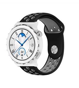 Strap-it Huawei Watch GT 3 Pro 43mm sport band (zwart/grijs)