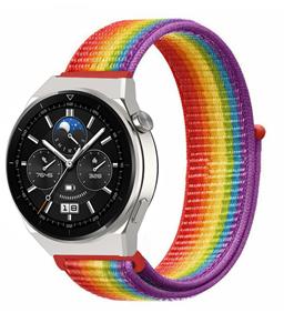 Strap-it Huawei Watch GT 3 Pro 46mm nylon band (regenboog)