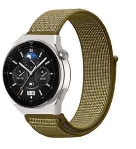 Strap-it Huawei Watch GT 3 Pro 46mm nylon band (olijf)