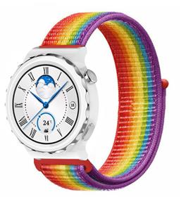 Strap-it Huawei Watch GT 3 Pro 43mm nylon band (regenboog)