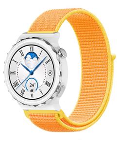 Strap-it Huawei Watch GT 3 Pro 43mm nylon band (lichtgeel)