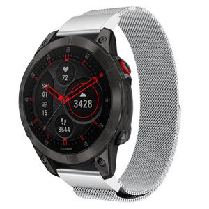 Strap-it Garmin Epix Gen 2 Milanese band (zilver)