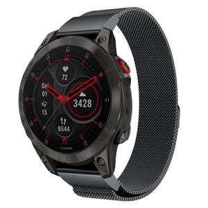 Strap-it Garmin Epix Gen 2 Milanese band (zwart)