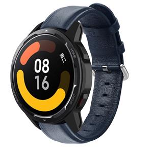 Strap-it Xiaomi Watch S1 leren bandje (donkerblauw)