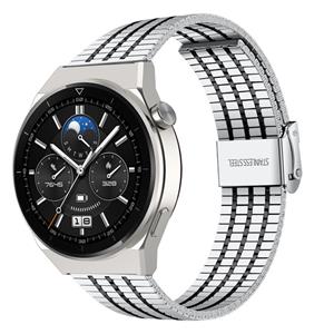 Strap-it Huawei Watch GT 3 Pro 46mm roestvrij stalen band (zilver/zwart)