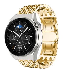 Strap-it Huawei Watch GT 3 Pro 46mm stalen draak band (goud)