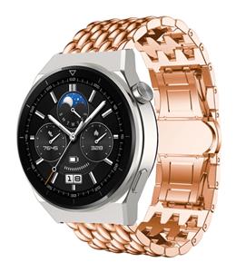 Strap-it Huawei Watch GT 3 Pro 46mm stalen draak band (rosé goud)