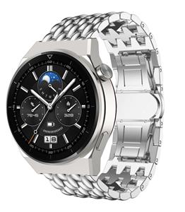 Strap-it Huawei Watch GT 3 Pro 46mm stalen draak band (zilver)