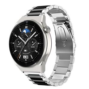 Strap-it Huawei Watch GT 3 Pro 46mm stalen band (zilver/zwart)