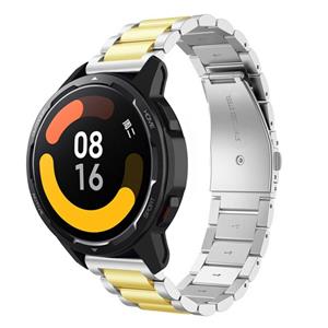 Strap-it Xiaomi Watch S1 stalen band (zilver/goud)