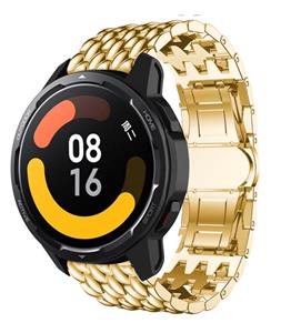 Strap-it Xiaomi Watch S1 stalen draak band (goud)
