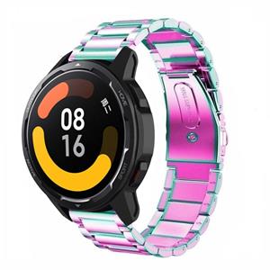 Strap-it Xiaomi Watch S1 stalen band (regenboog)