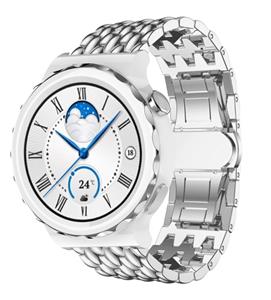 Strap-it Huawei Watch GT 3 Pro 43mm stalen draak band (zilver)