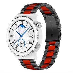 Strap-it Huawei Watch GT 3 Pro 43mm stalen band (zwart/rood)