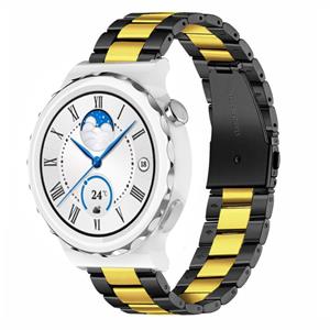 Strap-it Huawei Watch GT 3 Pro 43mm stalen band (zwart/goud)