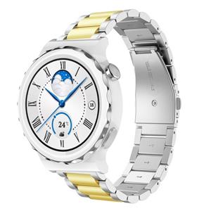 Strap-it Huawei Watch GT 3 Pro 43mm stalen band (zilver/goud)